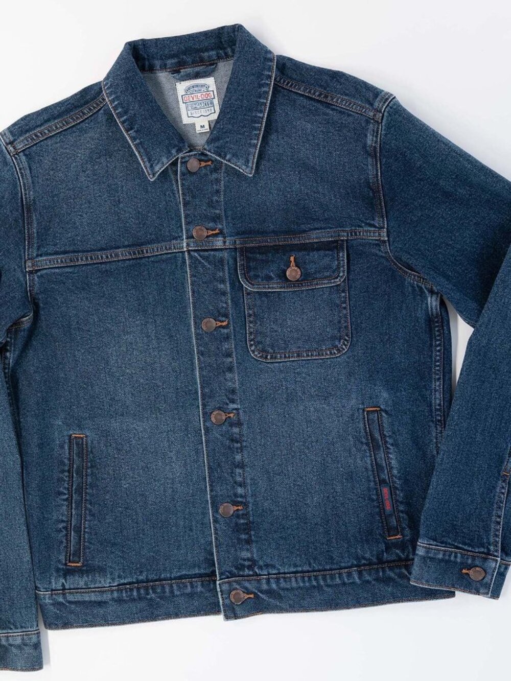 Devil-Dog Dungarees Denim Trucker Jacket - Thunderhead Medium - Picture 6 of 8